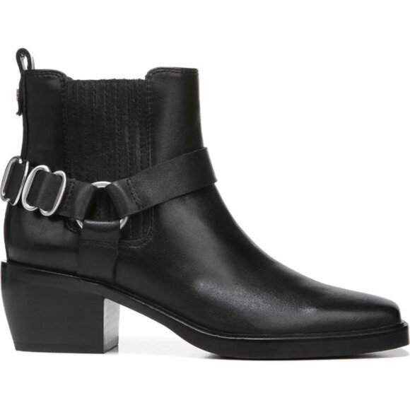 NEW Sam Edelman Bellamie Leather Ankle Boots Black - Picture 8 of 11